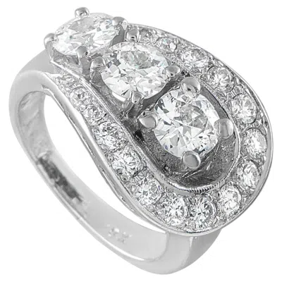Pre-owned Lb Exclusive Antique 18k White Gold 1.88ct Diamond Ring Mf08-062526