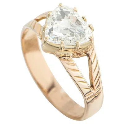 Pre-owned Lb Exclusive Antique English 9k Rose Gold 1.21ct Diamond Ring Mf37-05178265 In Red