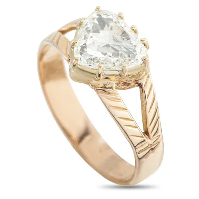 Lb Exclusive Antique English 9k Rose Gold 1.21ct Diamond Ring Mf37-05178265 In Silver