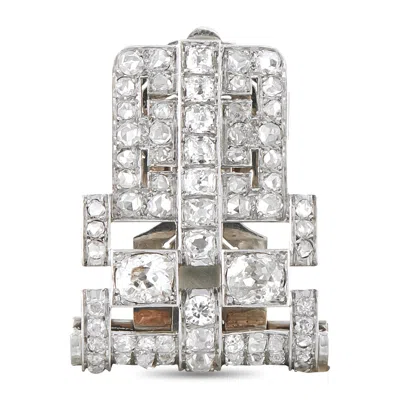 Lb Exclusive Antique Platinum And 18k White Gold 4.75ct Diamond Brooch Clip Mf20-062926