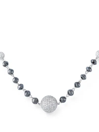 Pre-owned Lb Exclusive Black Diamond Necklace In 银色