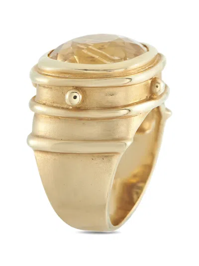 Pre-owned Lb Exclusive Citrine Statement Ring In Gold
