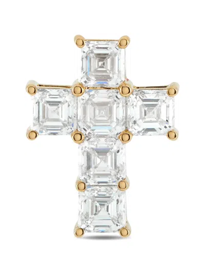 Pre-owned Lb Exclusive Cross-motif Diamond Pendant In Gold