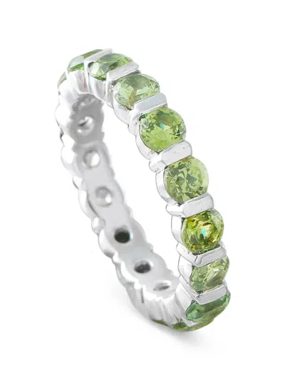Pre-owned Lb Exclusive Demantoid Garnet Eternity Ring In Silver