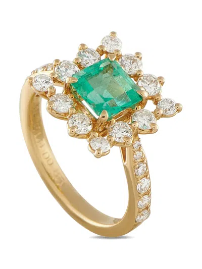 Pre-owned Lb Exclusive Diamond And Emerald Ring In Gold