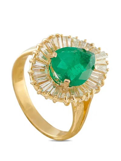 Pre-owned Lb Exclusive Diamond And Emerald Ring In Gold