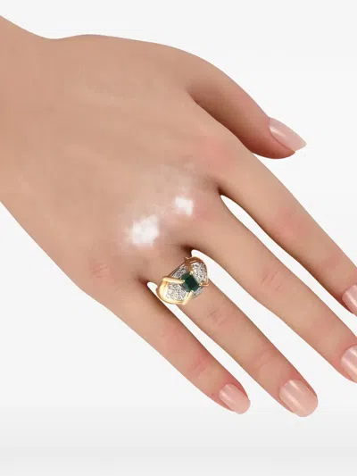 Pre-owned Lb Exclusive Diamond And Emerald Ring In Gold