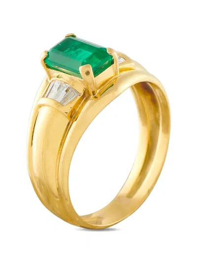 Pre-owned Lb Exclusive Diamond And Emerald Ring In Gold
