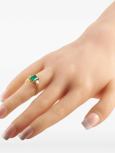 Pre-owned Lb Exclusive Diamond And Emerald Ring In Gold