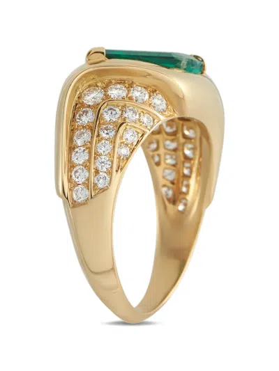 Pre-owned Lb Exclusive Diamond And Emerald Ring In Gold