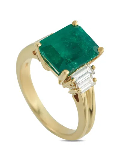 Pre-owned Lb Exclusive Diamond And Emerald Ring In Gold