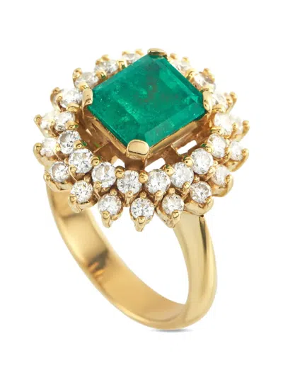Pre-owned Lb Exclusive Diamond And Emerald Ring In Gold