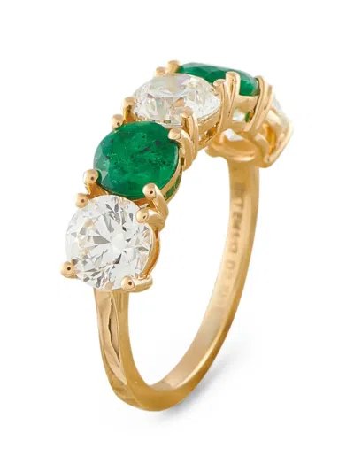 Pre-owned Lb Exclusive Diamond And Emerald Ring In Gold