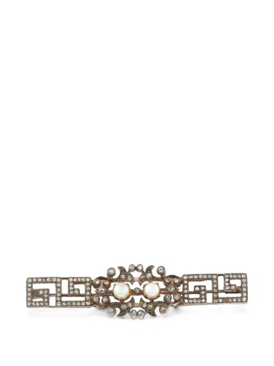 Pre-owned Lb Exclusive Diamond And Pearl Brooch In Pink
