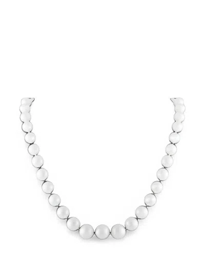 Pre-owned Lb Exclusive Diamond And Pearl Necklace In White