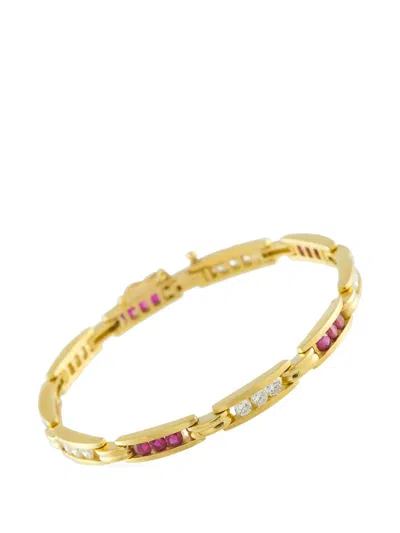 Pre-owned Lb Exclusive Diamond And Ruby Bracelet In Gold