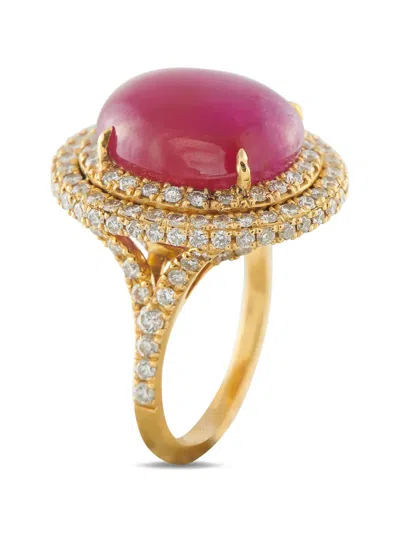 Pre-owned Lb Exclusive Diamond And Ruby Ring In Gold