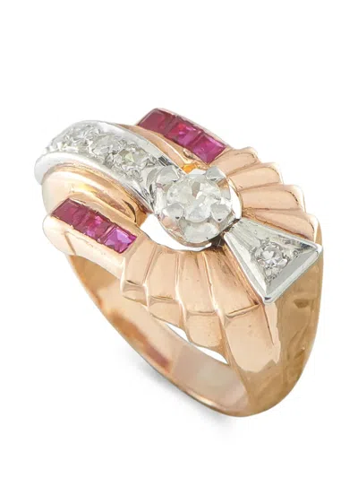 Pre-owned Lb Exclusive Diamond And Ruby Ring In Pink
