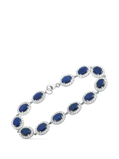 Pre-owned Lb Exclusive Diamond And Sapphire Bracelet In Silver