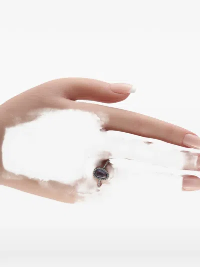 Pre-owned Lb Exclusive Diamond And Sapphire Ring In Black