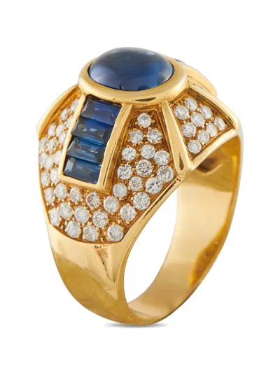 Pre-owned Lb Exclusive Diamond And Sapphire Ring In Gold