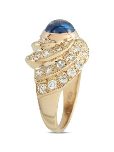 Pre-owned Lb Exclusive Diamond And Sapphire Ring In Gold