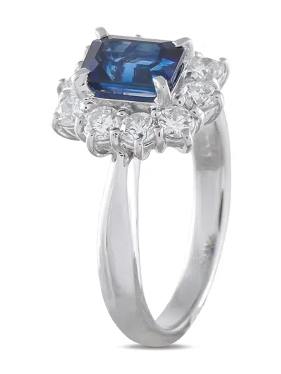 Pre-owned Lb Exclusive Diamond And Sapphire Ring In Silver