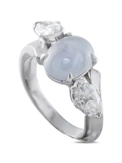 Pre-owned Lb Exclusive Diamond And Sapphire Ring In Silver