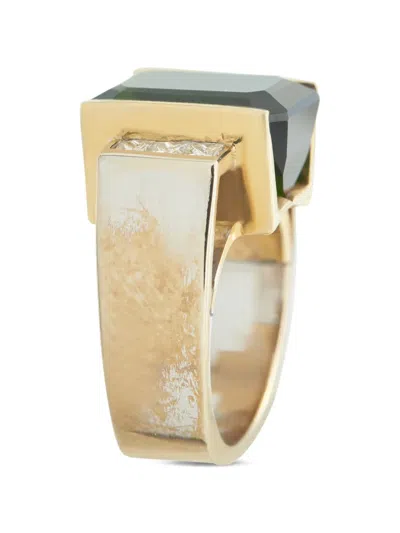 Pre-owned Lb Exclusive Diamond And Tourmaline Ring In Gold