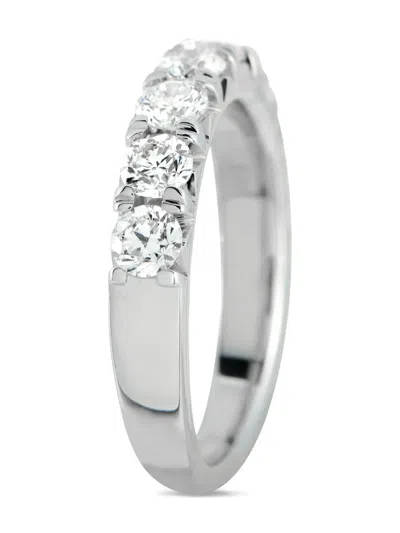 Pre-owned Lb Exclusive Diamond Band Ring In Silver