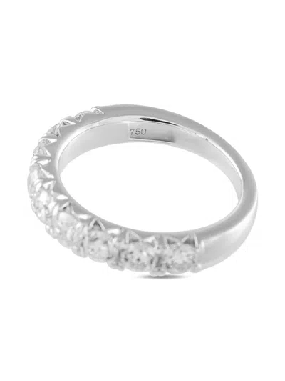 Pre-owned Lb Exclusive Diamond Band Ring In Silver