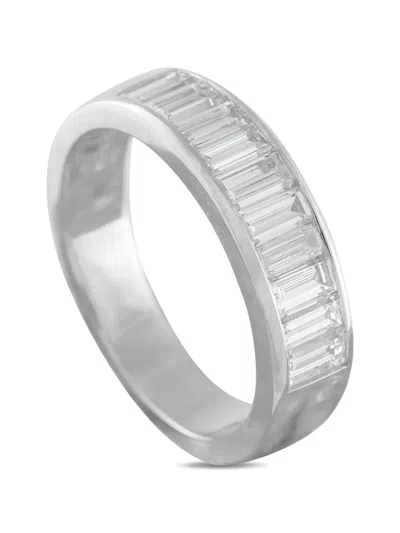 Pre-owned Lb Exclusive Diamond Band Ring In Silver