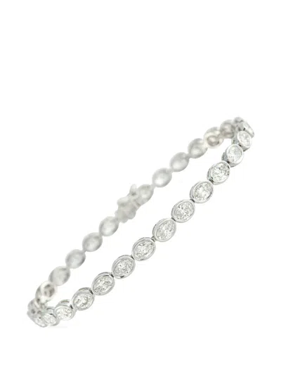 Pre-owned Lb Exclusive Diamond Bezel-set Bracelet In Silver