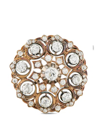 Pre-owned Lb Exclusive Diamond Brooch In Pink