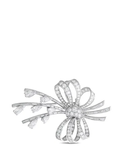 Pre-owned Lb Exclusive Diamond Brooch In Silver