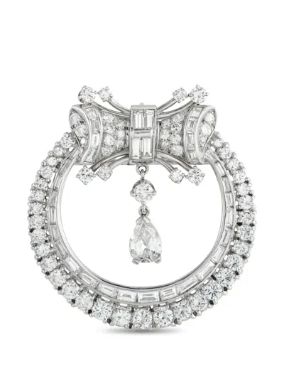 Pre-owned Lb Exclusive Diamond Brooch In Silver