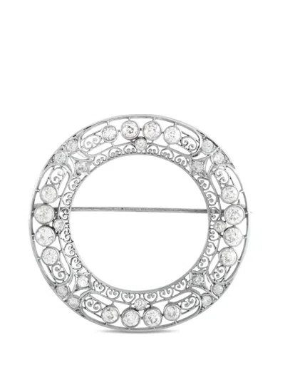 Pre-owned Lb Exclusive Diamond Brooch In Silver