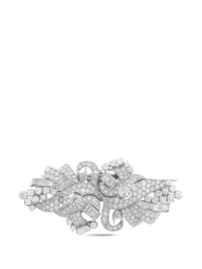 Pre-owned Lb Exclusive Diamond Brooch In Silver