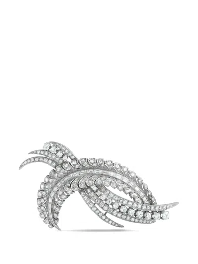 Pre-owned Lb Exclusive Diamond Brooch In Silver