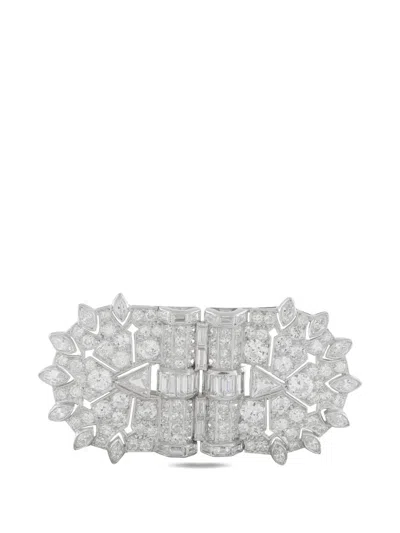 Pre-owned Lb Exclusive Diamond Brooch In Silver