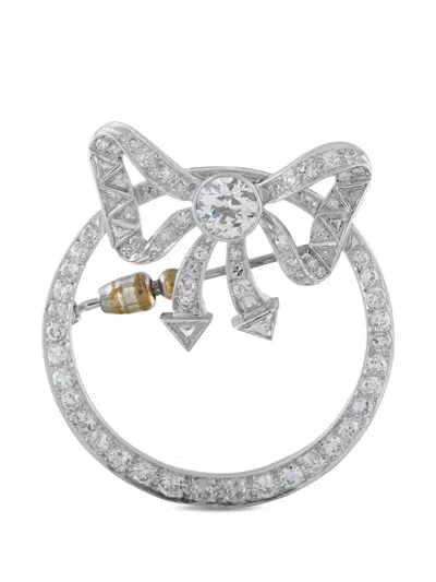 Pre-owned Lb Exclusive Diamond Brooch In Silver