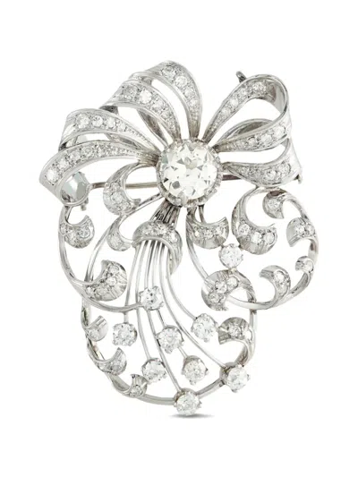 Pre-owned Lb Exclusive Diamond Brooch In Silver