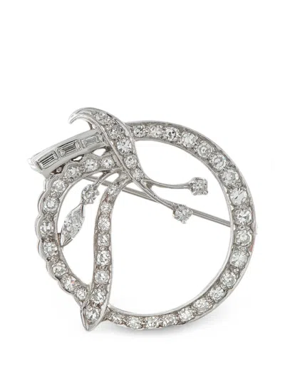 Pre-owned Lb Exclusive Diamond Brooch In Silver