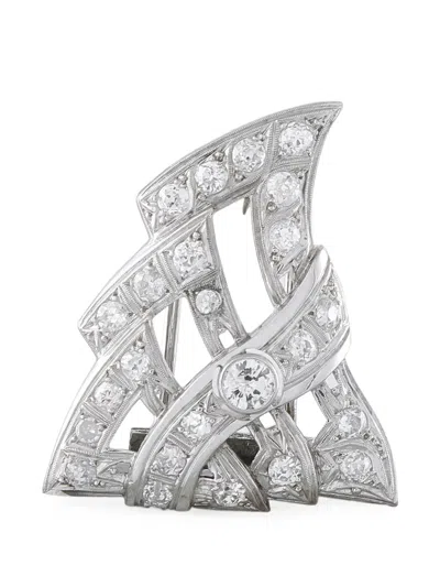 Pre-owned Lb Exclusive Diamond Brooch In Silver