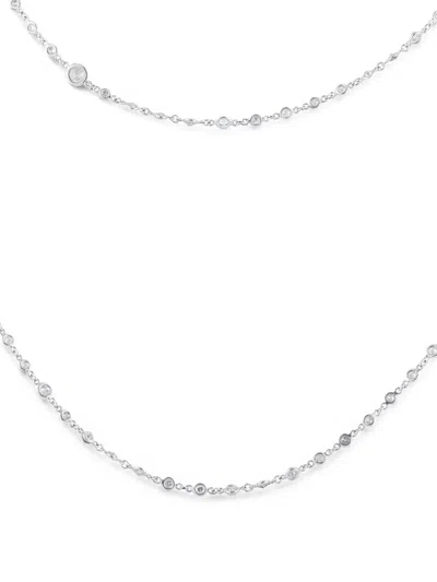 Pre-owned Lb Exclusive Diamond Chain Necklace In Silver