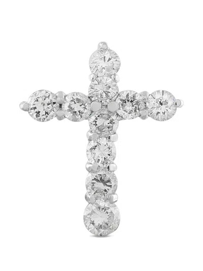 Pre-owned Lb Exclusive Diamond Cross Pendant In Silver