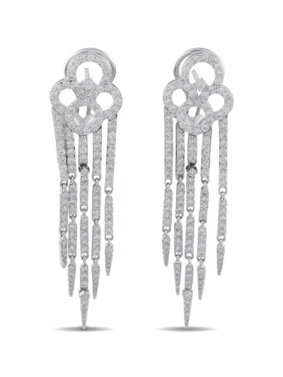 Pre-owned Lb Exclusive Diamond Drop Earrings In Silver