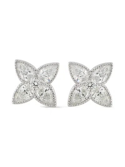 Pre-owned Lb Exclusive Diamond Earrings In Silver
