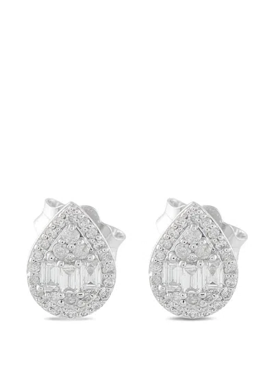 Pre-owned Lb Exclusive Diamond Earrings In Silver