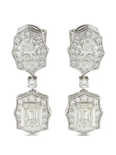 Pre-owned Lb Exclusive Diamond Earrings In Silver